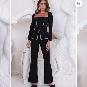 Lavish Alice light blue Flare Jumpsuit